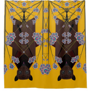 Flying Fox Mustard  Shower Curtain