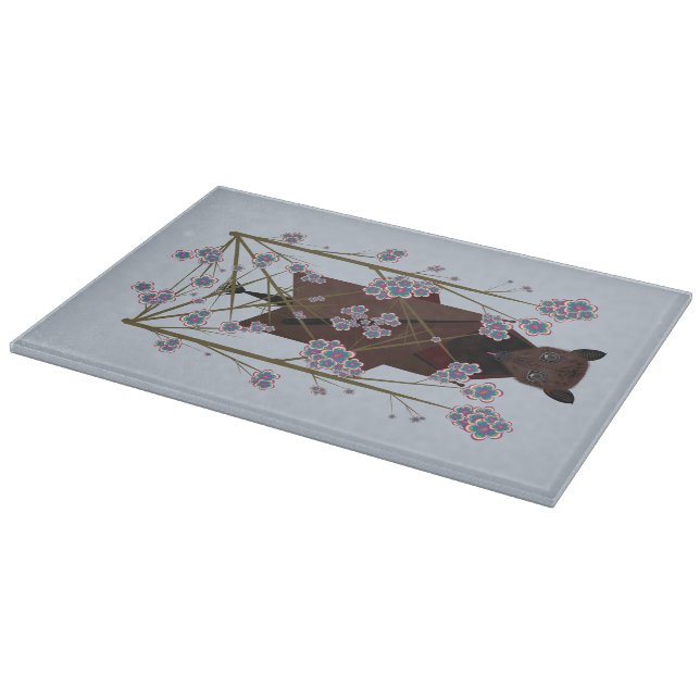 Flying Fox Sky Blue Glass Cutting Board 11.5x8 (Corner)