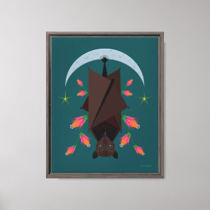 Flying Fox Teal 11x14 Stretched Canvas Giclée Print