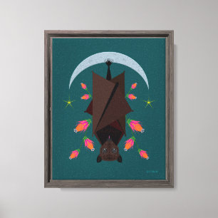 Flying Fox Teal 8x10 Stretched Canvas Giclée Print