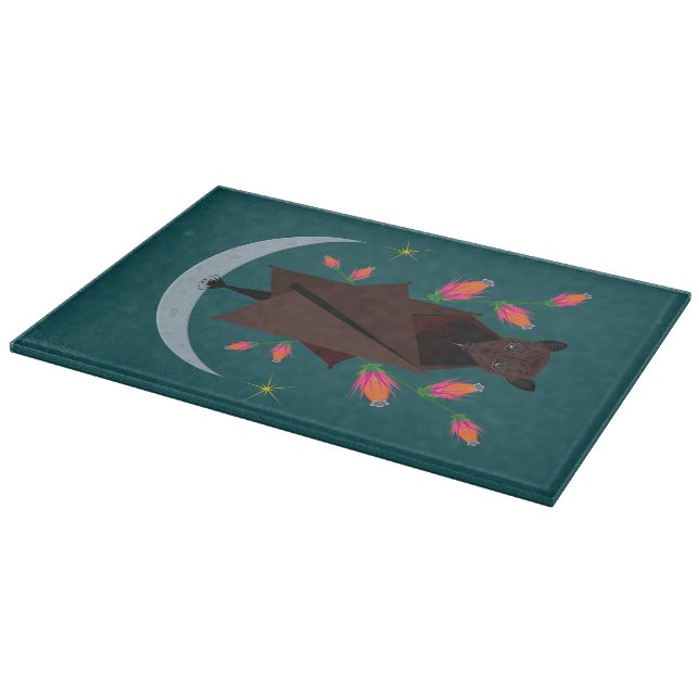 Flying Fox Teal Glass Cutting Board 11.5x8 (Corner)