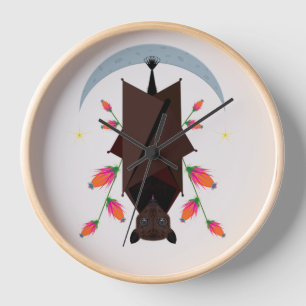 Flying Fox Wood Framed Clock