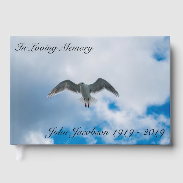 Flying Free Funeral Guest Book (Front)
