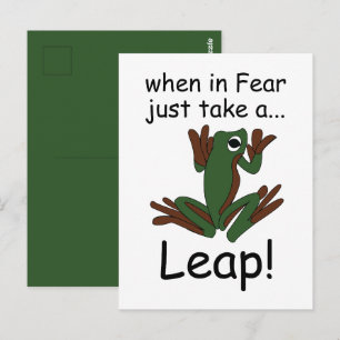 Flying Frog Taking A Leap When In Fear Funny Postcard