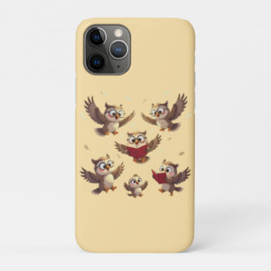 "Flying Funny Owls – Disney Cartoon Style" iPhone 11 Pro Case