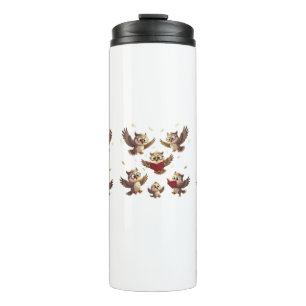 "Flying Funny Owls – Disney Cartoon Style" Thermal Tumbler