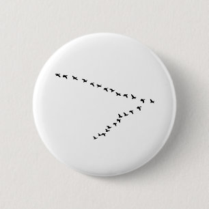 Flying Geese "V" Formation 6 Cm Round Badge