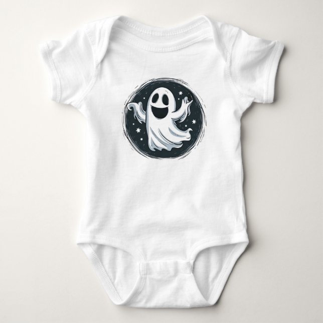 Flying Ghost  Baby Bodysuit (Front)