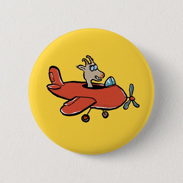 flying goat 6 cm round badge (Front)