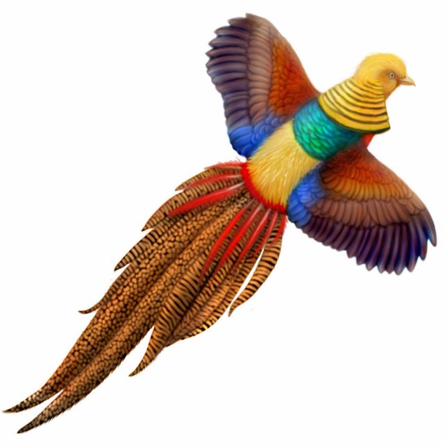 Flying Golden Pheasant Ornament Photo Sculpture Decoration (Front)