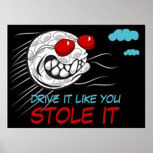 Flying Golf Ball with Sunglasses with Funny Quote Poster