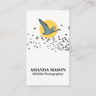 Flying Goose Flock of Birds Business Card