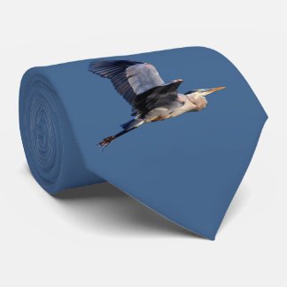 Flying Great Blue Heron Tie