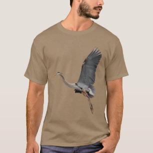 Flying Great Blue Heron Wildlife Photo T-Shirt