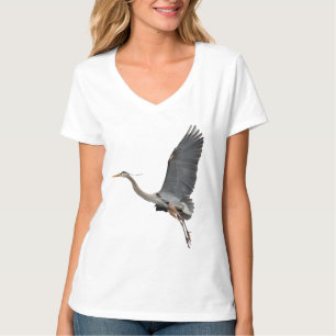 Flying Great Blue Heron Wildlife T-Shirt