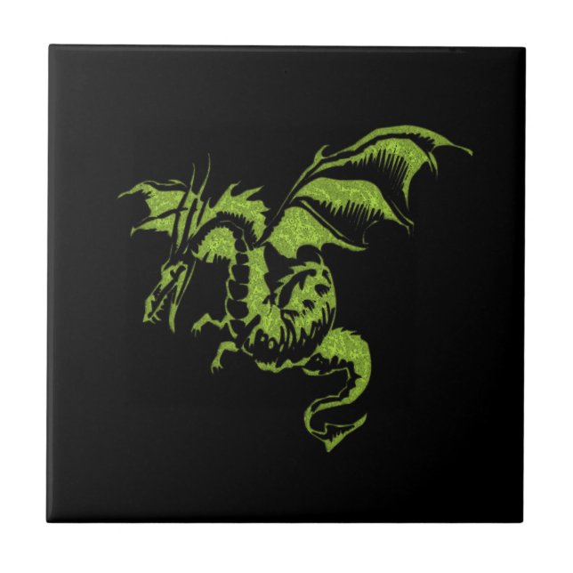 Flying Green Dragon Tile (Front)