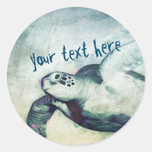 Flying Green Sea Turtle   Sticker