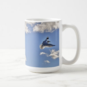 Flying Gull & Clouds Wildlife Birdlover Gift Coffee Mug