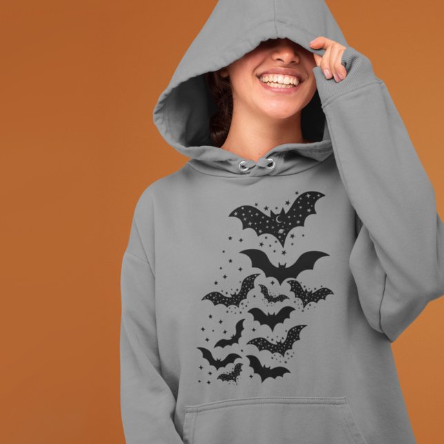 Flying Halloween Galaxy Bats and Stars Hoodie (Creator Uploaded)