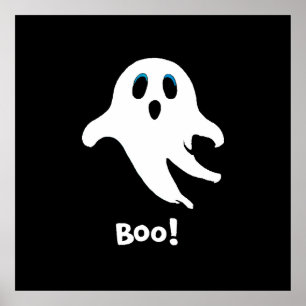 Flying Halloween Ghost Poster