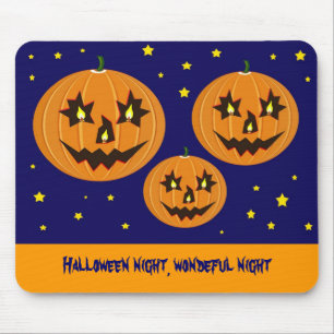 flying halloween pumpkins mouse mat
