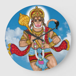 Flying Hanuman Wall Clock