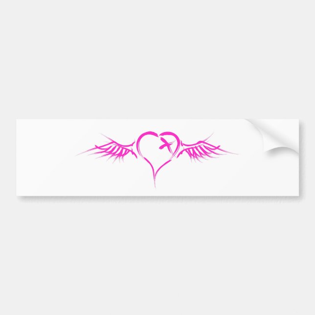 Flying Heart - Emo Alternative Grunge Rock Punk Bumper Sticker (Front)