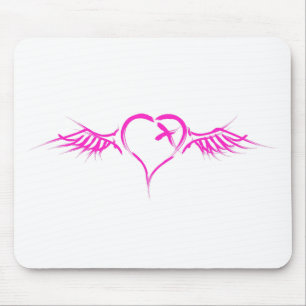 Flying Heart - Emo Alternative Grunge Rock Punk Mouse Mat
