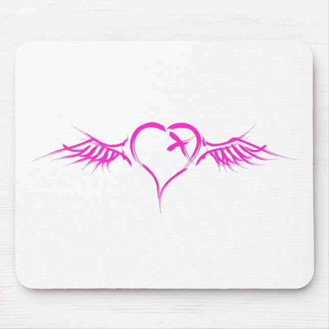 Flying Heart - Emo Alternative Grunge Rock Punk Mouse Mat (Front)