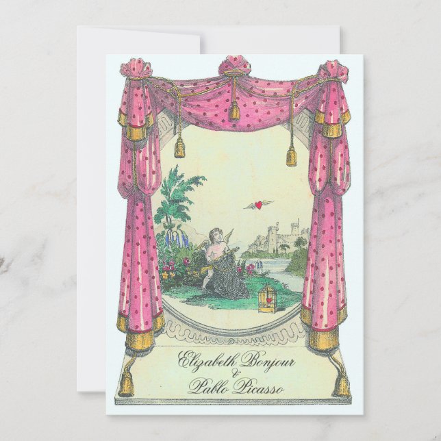 Flying Heart ~ Invitation Wedding Date Shower (Front)