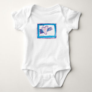 Flying Heart - Kids Art for CHOC  Baby Bodysuit