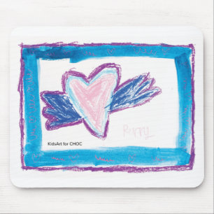 Flying Heart - Kids Art for CHOC  Mouse Mat