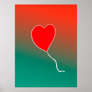 Flying heart poster