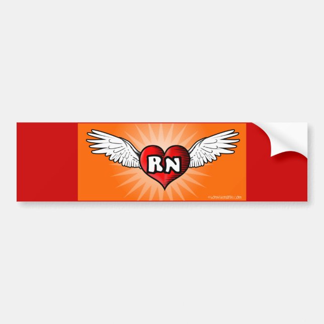 Flying Heart RN Bumper Sticker (Front)
