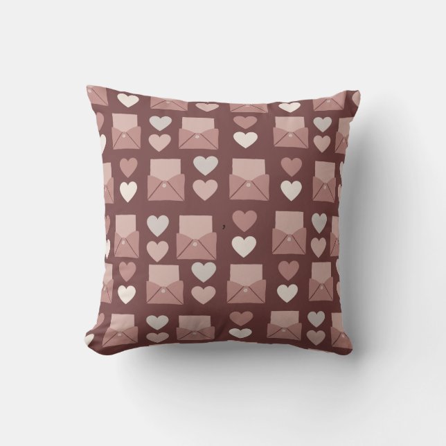 flying hearts, love envelopes  cushion (Front)