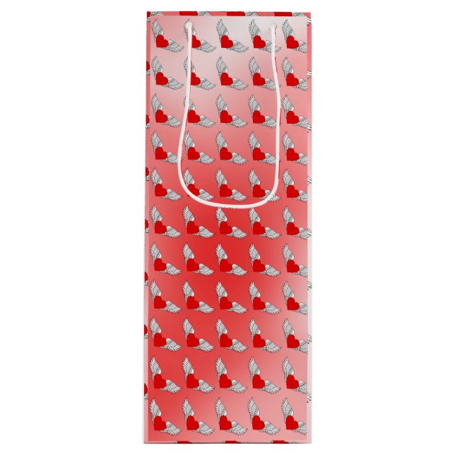 Flying Hearts  Wine Gift Bag (Front)