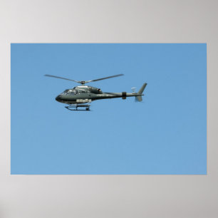 Flying helicopter poster