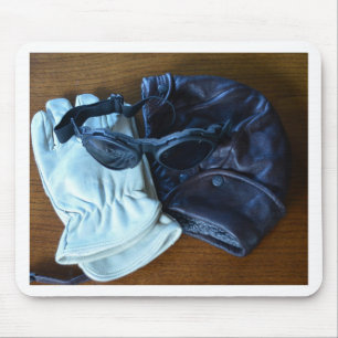 Flying Helmet, Goggles and Gloves Mouse Mat