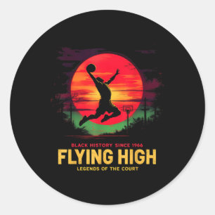 Flying High Black History Basketball Legends Tee  Classic Round Sticker
