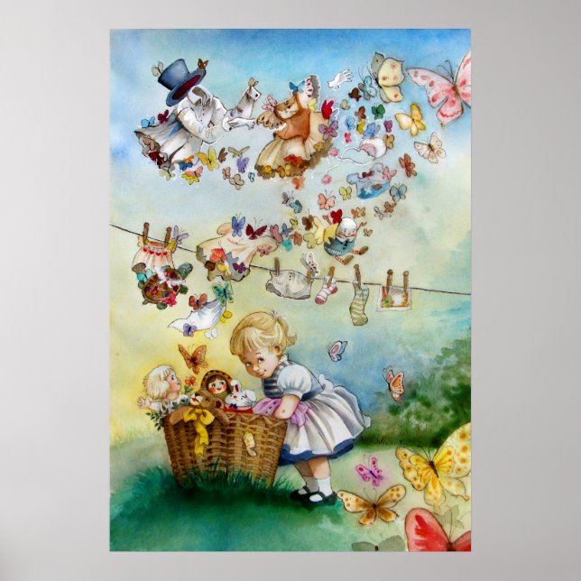 Flying High Fantasy watercolor Illustration Print (Front)