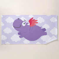 Flying Hippo Illustration