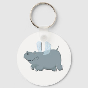 Flying Hippo Key Ring