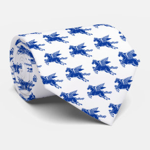 Flying Horse - Navy and White on White Tie