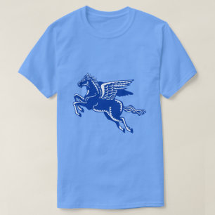 Flying Horse - Navy Blue and White T-Shirt