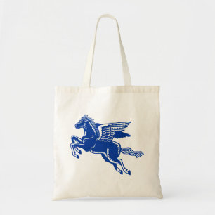 Flying Horse - Navy Blue and White Tote Bag