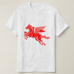 Flying Horse - Red and White T-Shirt