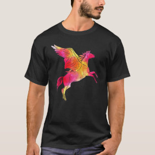 Flying Horse Watercolor Pegasus Design T-Shirt