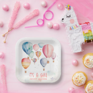 Flying hot air balloons its a girl fun paper plate