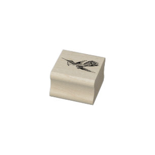 Flying Hummingbird Bird Animal Wildlife Wood Stamp