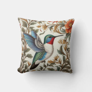 Flying Hummingbird William Morris Inspired Cushion